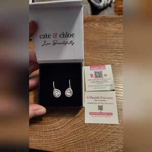 C.C Silver Teardrop Earrings